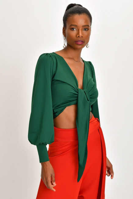 ÇİFT KULLANIMLI KREP ANVELOP BLUZ 