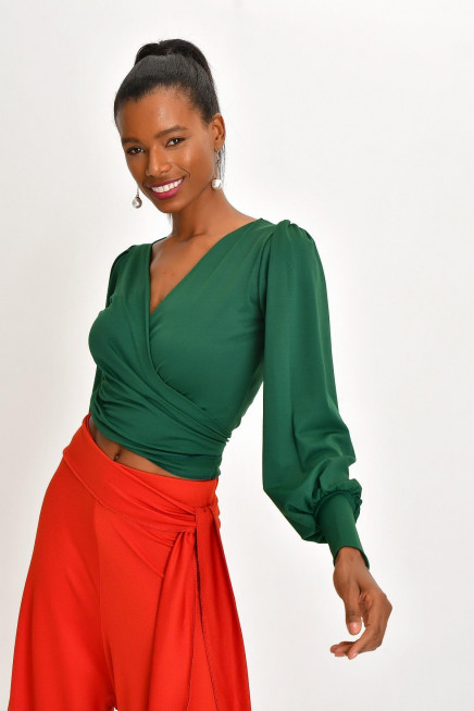 ÇİFT KULLANIMLI KREP ANVELOP BLUZ 