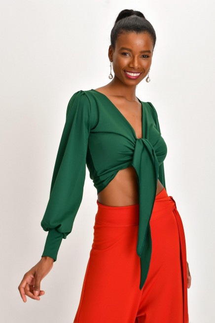 ÇİFT KULLANIMLI KREP ANVELOP BLUZ 