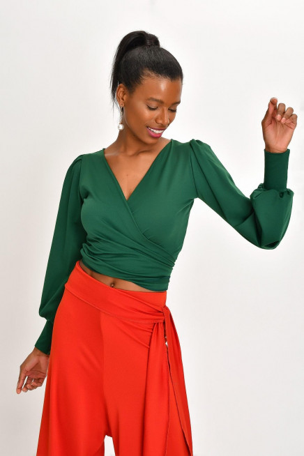 ÇİFT KULLANIMLI KREP ANVELOP BLUZ 