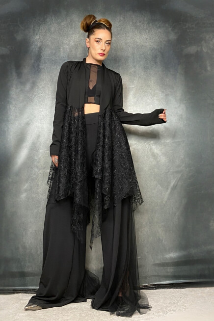 DANTEL SCUBA ASİMETRİK CEKET TUNİK