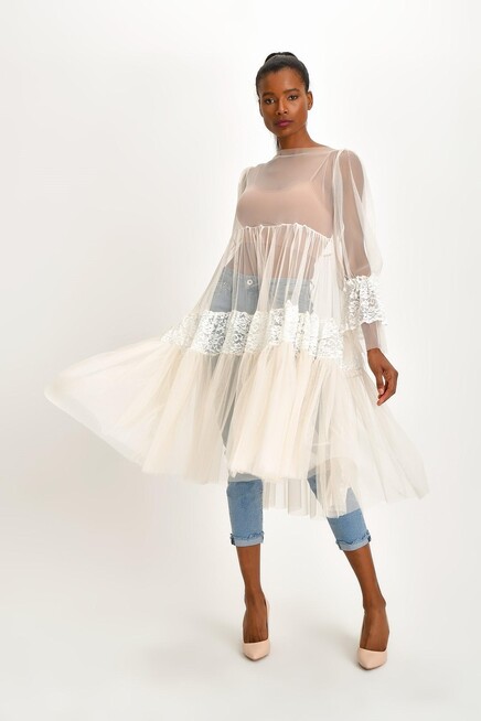 DANTELLİ TÜL TUNİK ELBİSE 