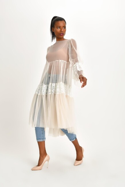 DANTELLİ TÜL TUNİK ELBİSE 