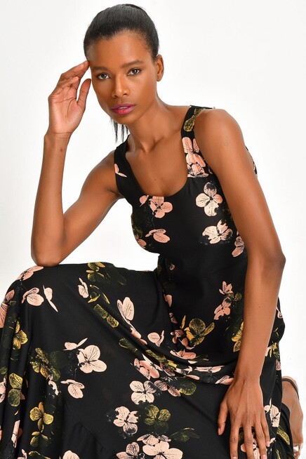 DESENLİ MAXİ ELBİSE 