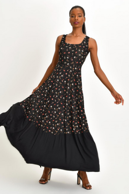 DESENLİ MAXİ ELBİSE 