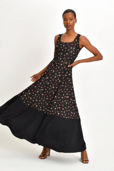 DESENLİ MAXİ ELBİSE 