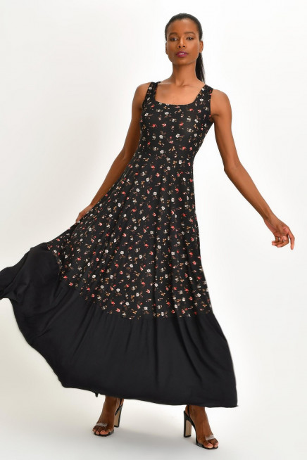 DESENLİ MAXİ ELBİSE 