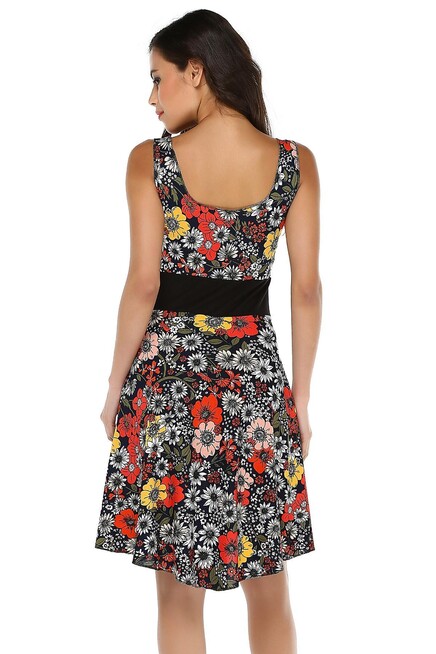 DESENLİ MİDİ ELBİSE  