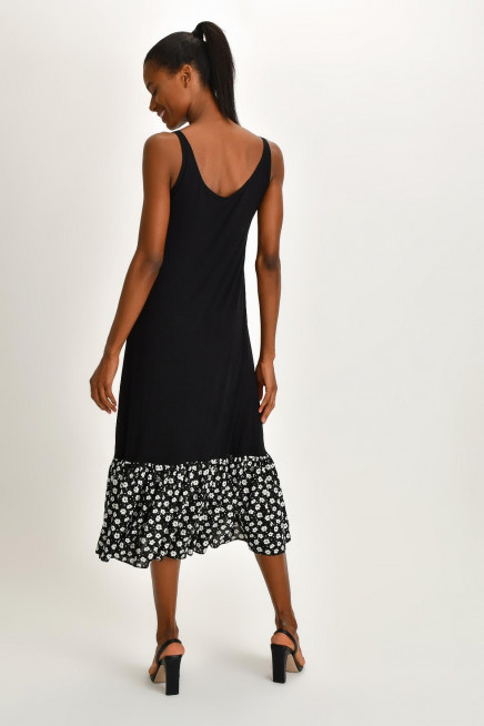 ETEK UCU DESENLİ ELBİSE 