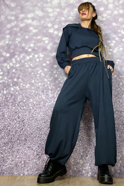 FÜME LASTİKLİ PAÇA CEPLİ MODAL KUMAŞ PANTOLON /EŞOFMAN