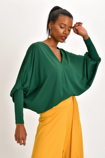 GENİŞ KESİM KREP BLUZ 