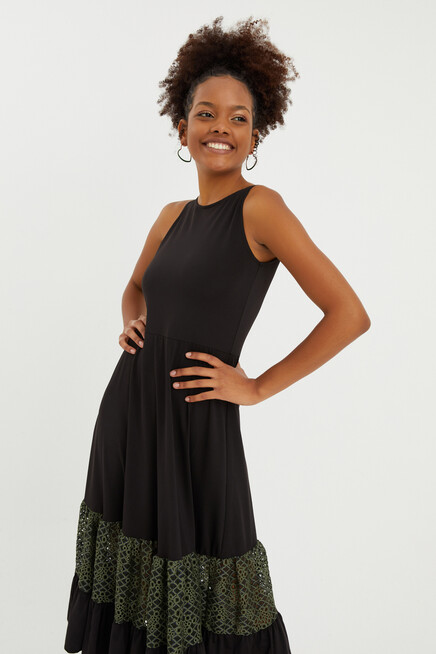 JARSE ETEK UCU DANTEL MAKSİ ELBİSE 