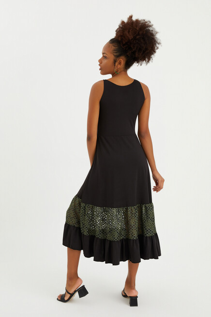 JARSE ETEK UCU DANTEL MAKSİ ELBİSE 