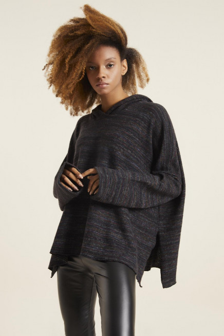 KAPŞONLU ÖRME KAZAK 