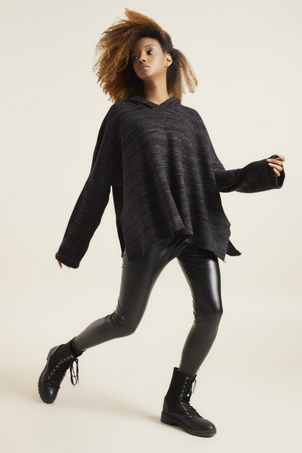 KAPŞONLU ÖRME KAZAK 