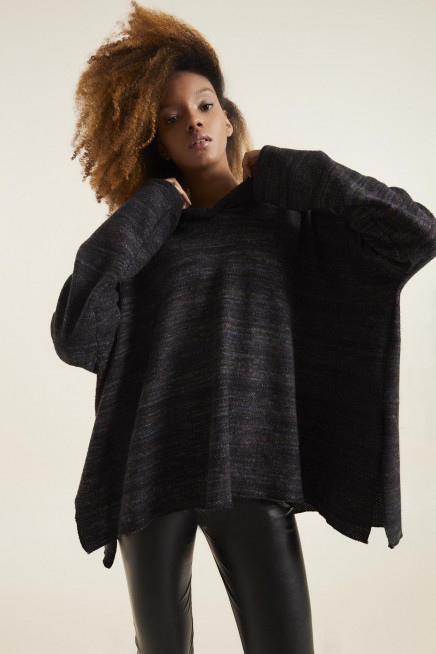 KAPŞONLU ÖRME KAZAK 