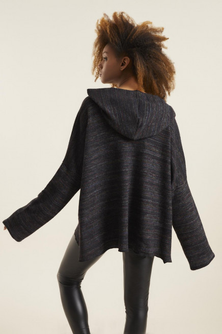 KAPŞONLU ÖRME KAZAK 