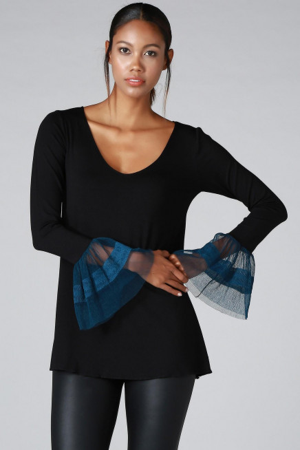 KOLU TÜL DETAY TUNİK  