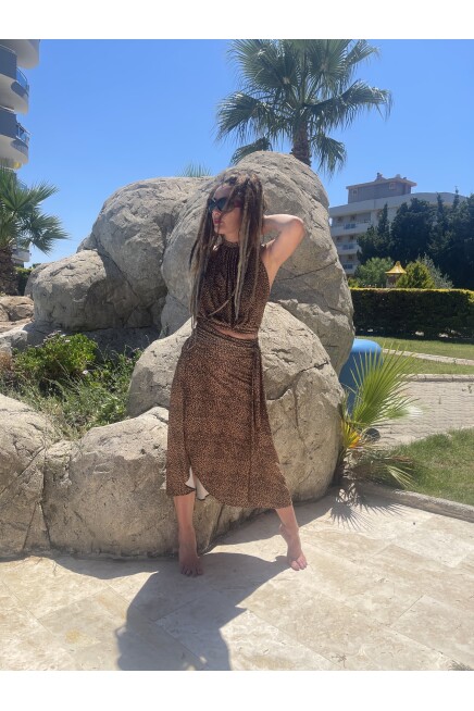 LEOPAR DESENLİ ANVELOP ETEK 