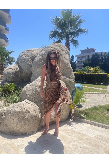 LEOPAR DESENLİ ANVELOP ETEK 