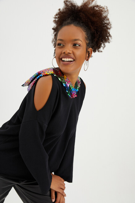 OMUZ DETAYLI SWEATSHIRT 