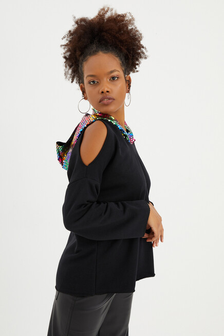 OMUZ DETAYLI SWEATSHIRT 