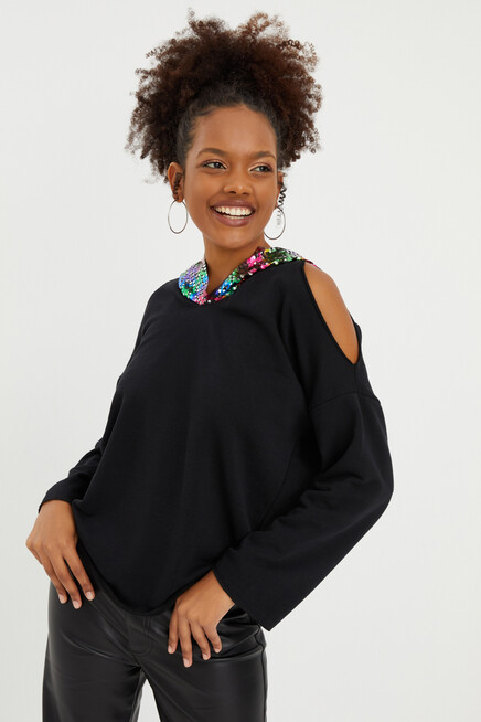 OMUZ DETAYLI SWEATSHIRT 