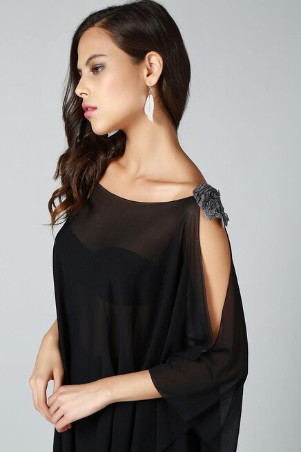 OMUZ DETAYLI TÜL TUNİK  