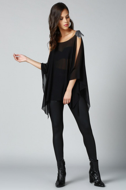 OMUZ DETAYLI TÜL TUNİK  