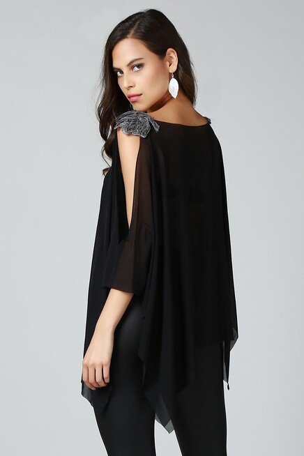 OMUZ DETAYLI TÜL TUNİK  