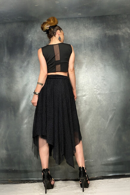 PUANTİYELİ ÇİFT KAT TÜL ETEK