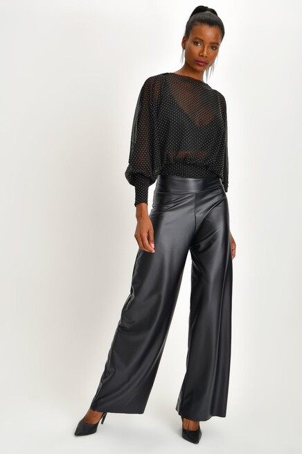 PUANTİYELİ TÜL BLUZ 