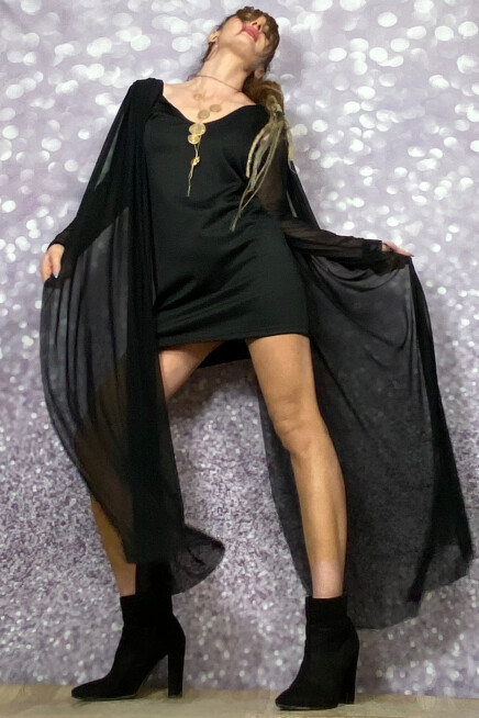 TÜL DETAYLI ÇOK KULLANIMLI MİNİ ELBİSE