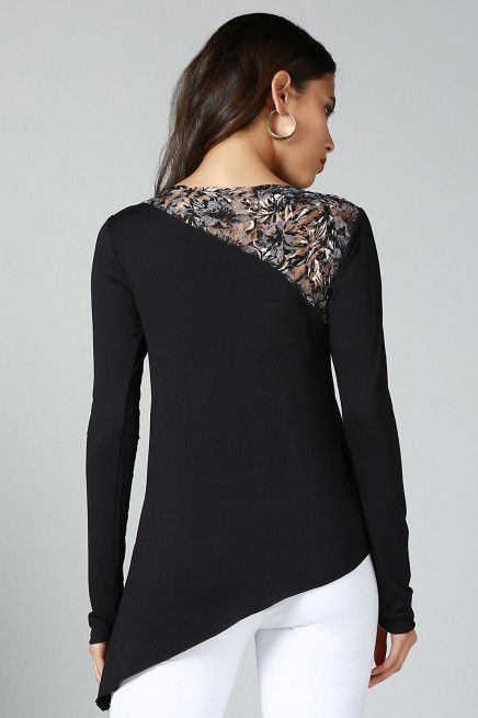 YAKA DETAYLI ASİMETRİK TUNİK  