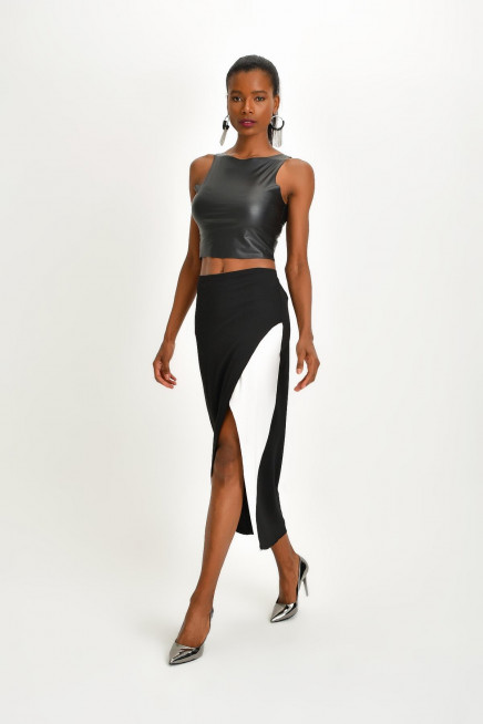 YIRTMAÇLI KREP ETEK 