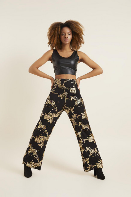 ZEBRA DESENLİ BOL PAÇA PANTOLON