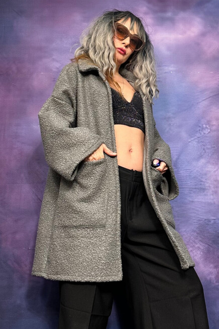 CEPLİ DİK YAKA BUKLET HIRKA / CEKET