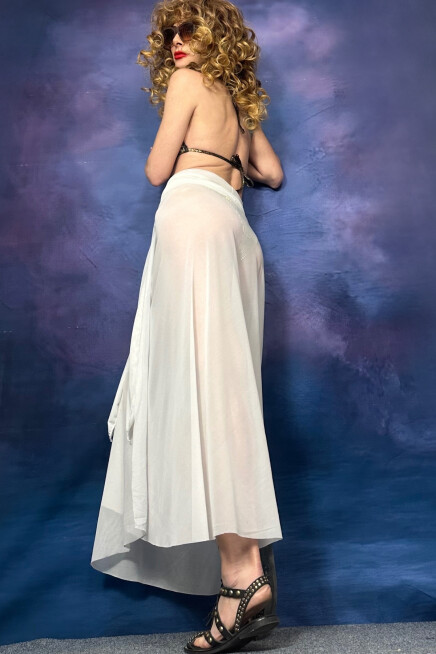 EKRU DEGRADE TÜL PAREO PLAJ