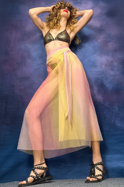 GÖKKUŞAĞI DEGRADE TÜL PAREO PLAJ