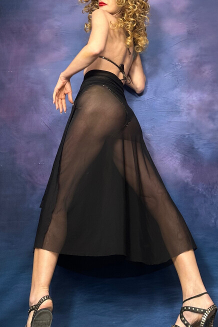 SİYAH DEGRADE TÜL PAREO PLAJ