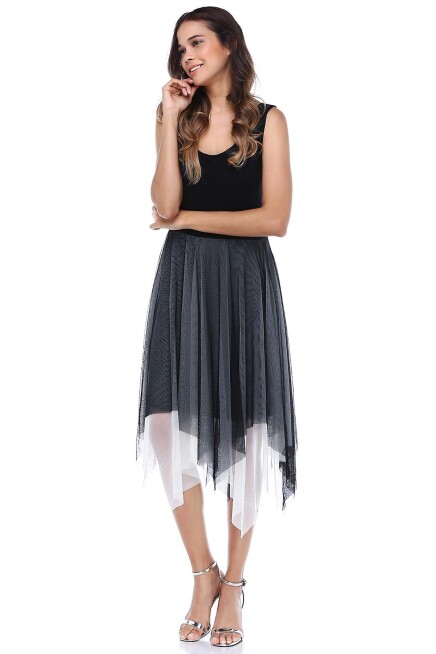 TÜL ETEKLİ ELBİSE  