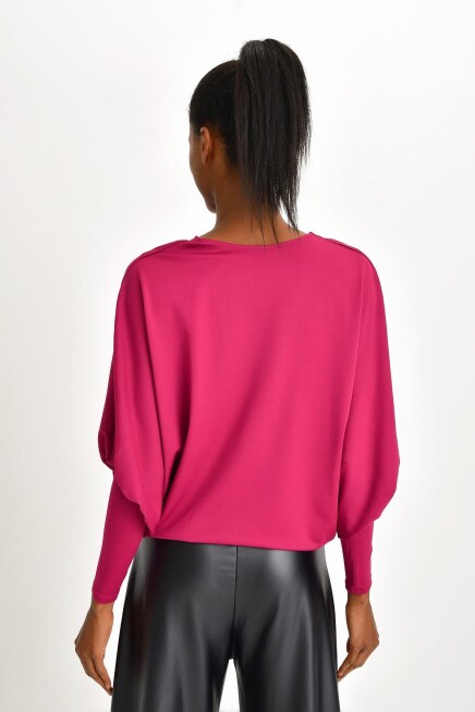 GENİŞ KESİM KREP BLUZ 