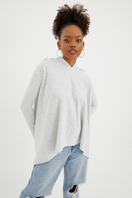 GRİ MELANJ  SALAŞ SWEATSHIRT 