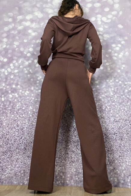 KAHVE BOL PAÇA CEPLİ MODAL KUMAŞ PANTOLON