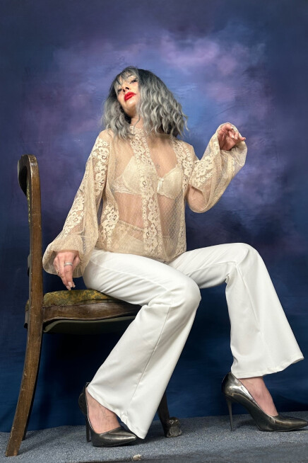 BALON KOLLU DANTEL AÇIK BEJ BLUZ