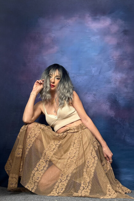 SÜTLÜ KAHVE DANTEL TÜL ASİMETRİK ETEK