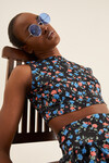 ÇİÇEKLİ CROP BLUZ