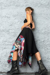 BELİ LASTİKLİ ASİMETRİK BAMBU VUAL ETEK